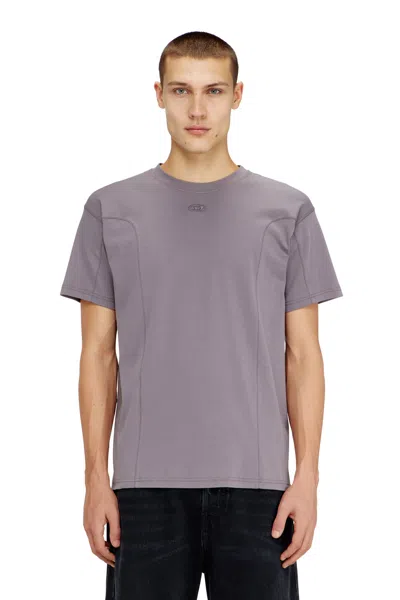 Diesel Short-sleeve T-shirt With Panels In Gray