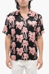 Diesel Short Sleeved Bmowt-adrian Shirt With Palms Pattern In Black