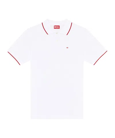 Diesel Mens 100 T-smith Logo-patch Cotton Polo Shirt
