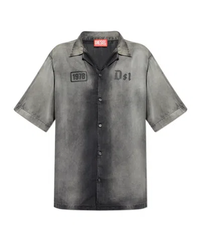 Diesel Short-sleeved Shirt In Gray