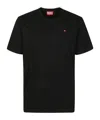Diesel Cotton T-shirt With Logo Embroidery In Black