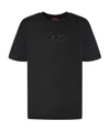 Diesel 't-boxt-od' Black Crewneck T-shirt With D Logo On The Front In Black