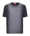 Diesel T Adjust Q2 T Shirt Characteristics Black Cotton Jersey Weave Logo On The Chest Gradient Effe In Gray