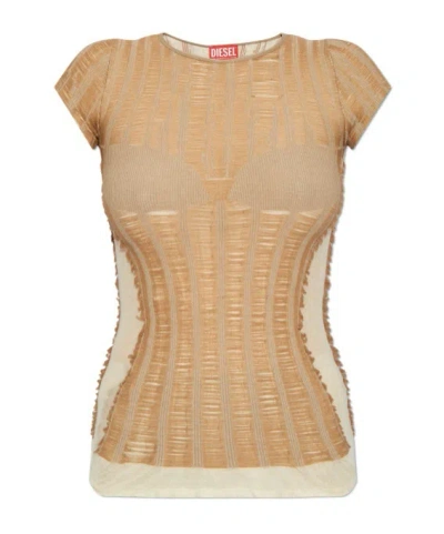 Diesel Short-sleeved T-shirt In Nude