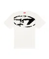 Diesel T-shirt With Distressed Flock Print In White
