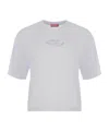 Diesel White T-shirt With Oval D Cut Out Detail In Stretch Cotton Woman In White