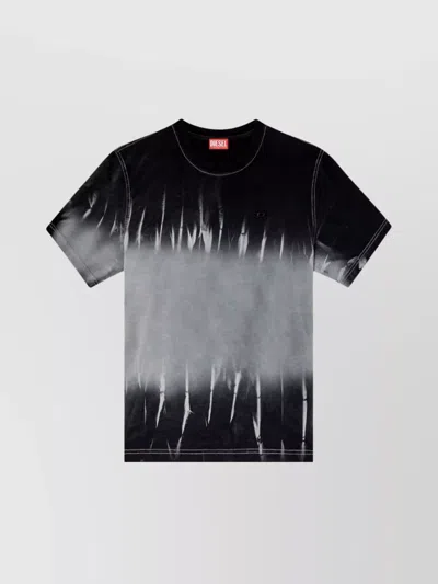 Diesel Short Sleeves Tie-dye Pattern In Gray