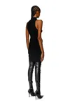 Diesel Abito Dolcevita A Coste In Black