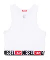 Diesel Sandra-d-core Sleeveless Racerback Crop Top In White