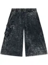 Diesel P-eckyo-peeloval Marbled Cropped Cotton Joggers