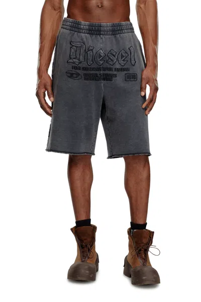 Diesel P-rawmarshy Cotton Shorts In Black