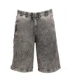 Diesel Men Logo D-enny-s Track Shorts In Grey