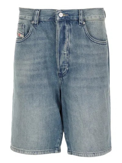 Diesel Shorts In Denim In Blue