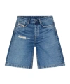 Diesel Faded Blue Denim Bermuda Shorts In Blue