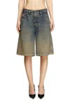 Diesel Shorts In Fluid Shaded Denim In Blue