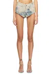 Diesel De-jizz-fsh1 Shorts In Houndstooth-weave Denim In Blue