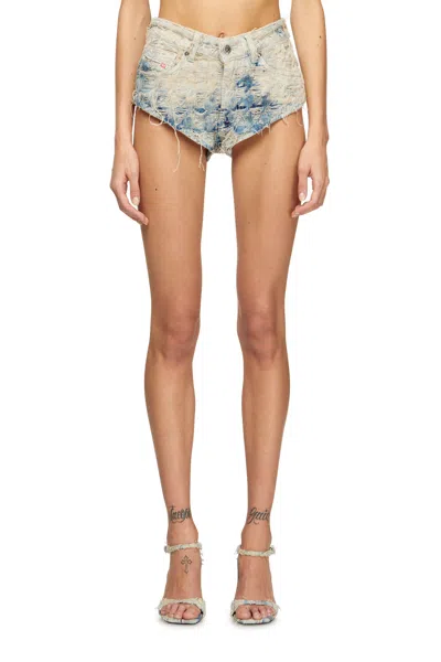 DIESEL SHORTS IN HOUNDSTOOTH-WEAVE DENIM