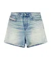 Diesel Shorts In Worn-effect Denim