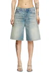 Diesel Shorts In Worn-effect Denim