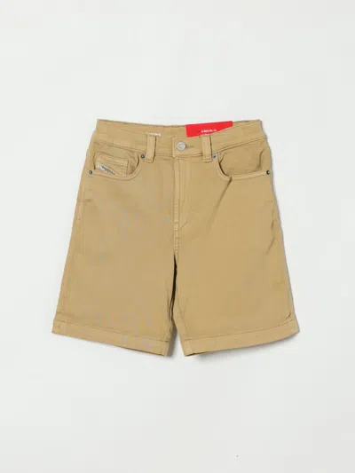Diesel Shorts  Kids Color Beige In Brown