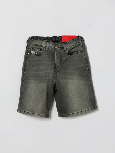 Diesel Kids'  ショートパンツ ボーイ カラー ブラック In Gray