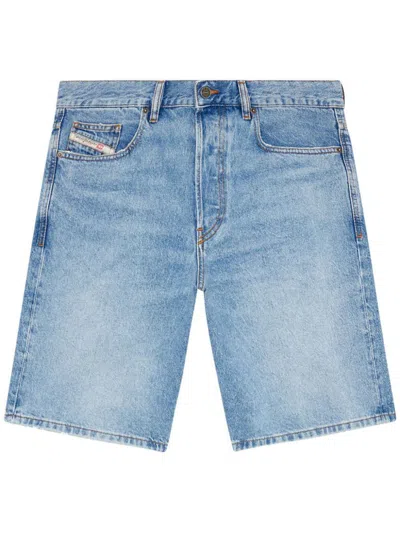 Diesel Mens 1 Faded-wash Straight-leg Denim Shorts In Multicolor
