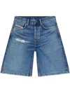 Diesel Faded Blue Denim Bermuda Shorts In Multicolor