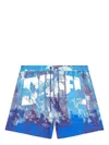 Diesel Mid-length Swim Shorts With Graphic Print In Multicolor