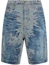 Diesel Denim Shorts Distressed Detailing In Navy