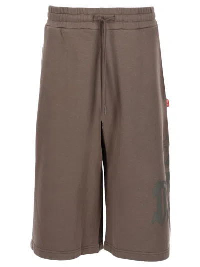 Diesel Brown Graphic Shorts