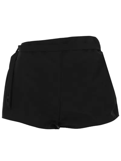 Diesel P-sarto Polyester Wrap Fitted Shorts In Black