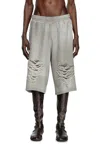 Diesel Shorts With Distressed Knees In Grey