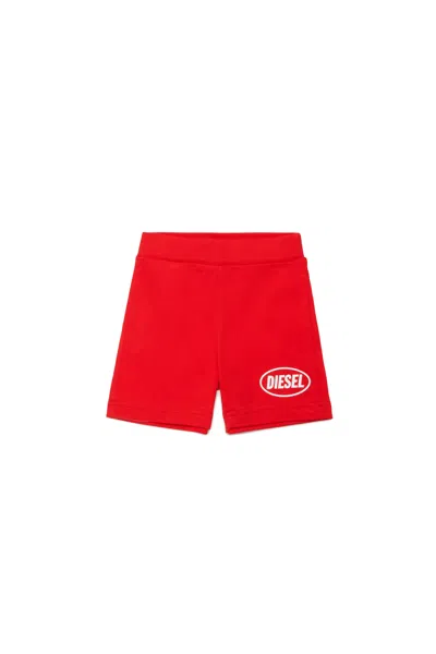 Diesel Shorts With Logo In Red