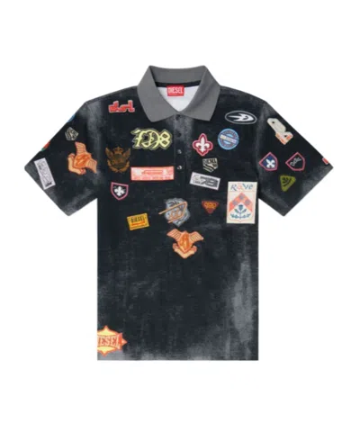Diesel Short-sleeved Polo Shirt In Black