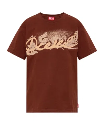 Diesel Short-sleeved T-shirt In Brown