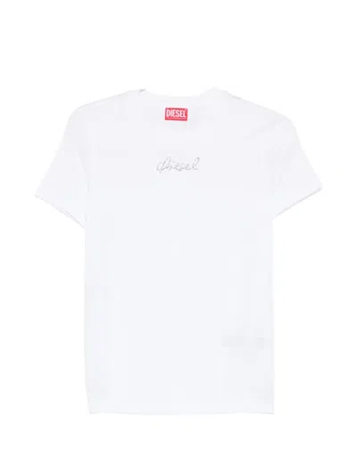 Diesel Short-sleeves Logo T-shirt In Red