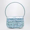 Diesel Croco-embossed Leather 1dr Shoulder Bag In Light Blue