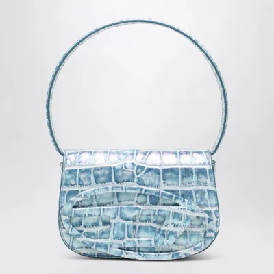 DIESEL DIESEL SHOULDER BAG 1DR-ICONIC BLUE COCONUT EFFECT WOMEN