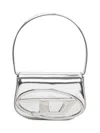 Diesel 1dr Mirror Leather Shoulder Bag In Argento