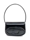 Diesel Shoulder Bag In Black Smooth Leather In Black