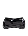 Diesel Women Play Clutch Patent Fabric Shoulder Bag In Black