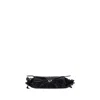 Diesel Rectangular Leather Shoulder Bag With Ruched Detailing In Black