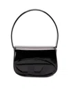 Diesel 1dr Shoulder Bag In Black Smooth Leather In Black