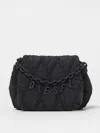 Diesel Charm-d S-small Quilted Nylon Shoulder Bag In Black