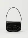 Diesel Compact Minimalist Shoulder Bag With Smooth Finish In Black