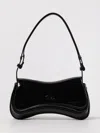 Diesel Curved Black Play Clutch With Glossy Finish And Magnetic Closure In Black