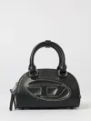 Diesel Rounded Rectangular Black Handbag With Detachable Strap In Black