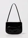 Diesel Bag 1dr Twin In Black Patent Leather In Burgundy