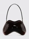 Diesel Curved Glossy Shoulder Bag Handle In Burgundy