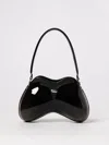 Diesel Double-d Bag In Black Patent Leather In Gray